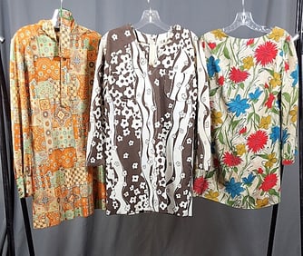3 Vibrant Mini Dresses c1970
