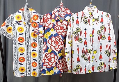 3 Vintage c1960 Vibrant Shirts