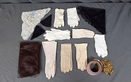 Assortment of Gloves, Belts, and other Accessories