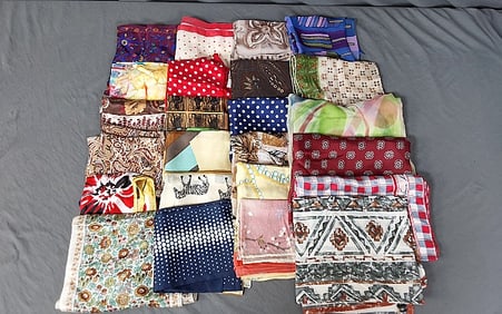 Group of 24 Vintage Scarves - Anne Klein