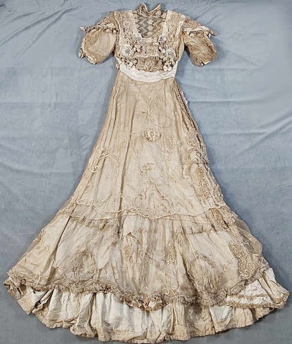 Antique 19th c. Wedding Dress and Veil (1 of 20)