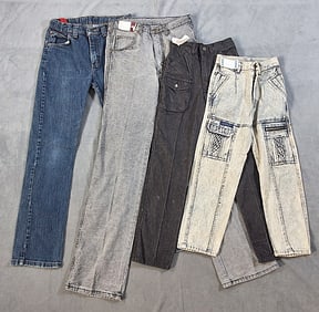 4 Pairs of Girls Jeans - Acid Wash