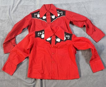 2 1950s Homemade Cowboy Shirts