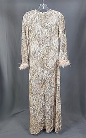 Vintage Sheer Overdress - Feather Cuffs