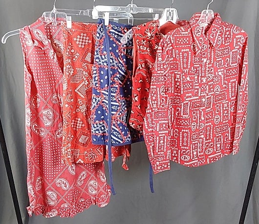 5 Vintage 1960-70s Bandana Print Garments (1 of 12)