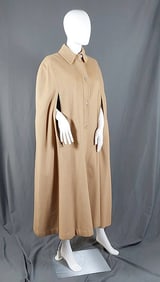 Vintage Tan Cashmere Cape Coat by Gare