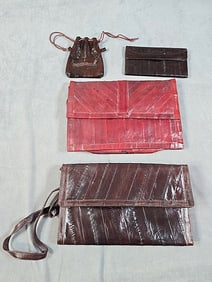 4 Vintage Eel Skin Bags