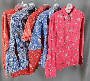 5 Vintage Cotton Paisley Shirts