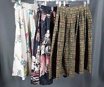 3 Vintage Patterned Skirts