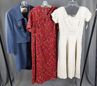 3 Vintage c1950 Dresses - Milton Sanders, more