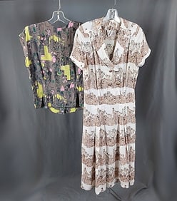 Vintage c1950 Blouse and Dress - Rayon