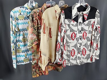 4 Vintage c1970 Conversational Shirts