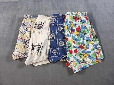 4 Vintage Mens Shorts, Bathing Suits