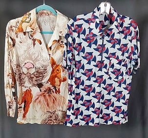 2 Vintage c1970 Mens Shirts
