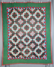 Antique c1880 Log Cabin Quilt