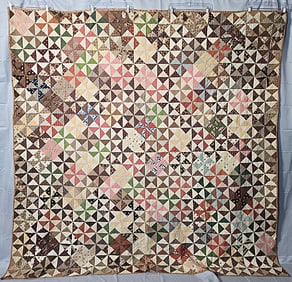 Antique c1860 Pinwheel Quilt