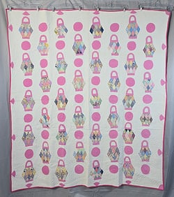 Vintage c1930 Japanese Lantern Quilt