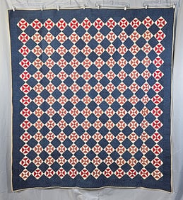 Antique c1880 Monkey Wrench Quilt