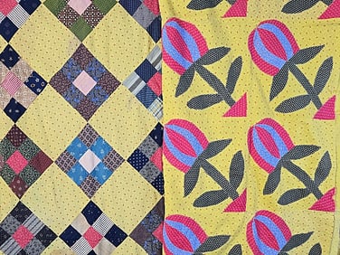 2 Antique c1890 Quilt Tops - Lancaster PA