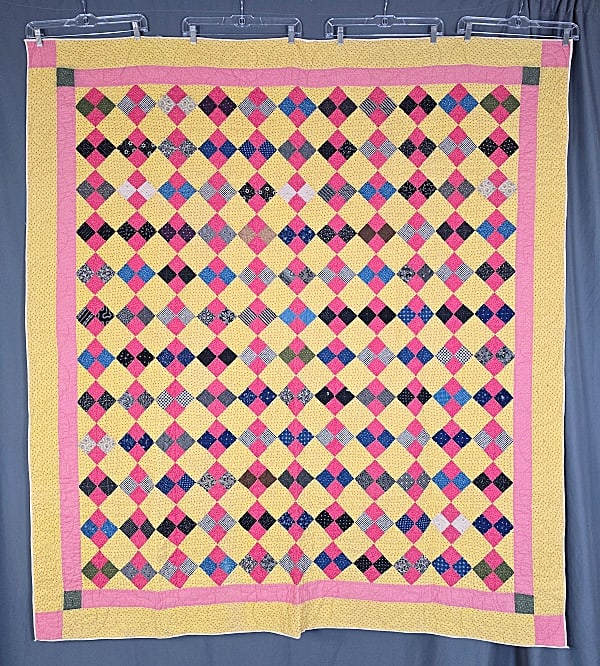 Antique c1890 9 Patch Quilt (1 of 8)