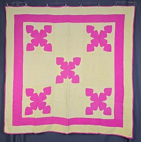 Vintage c1950 Double Heart Quilt
