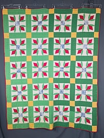 Vintage c1940 Devils Footprint Quilt