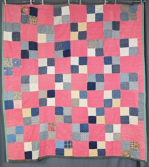 1880-1940 Tied Comfort Quilt - 4 Patch (1 of 11)