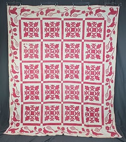 Antique 1852 Oak Leaf and Reel Quilt - NY