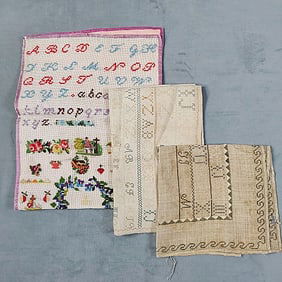 3 Antique Samplers - Unframed