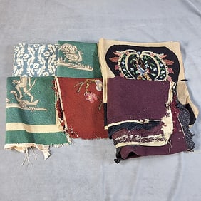 6 Antique Needlepoint Panels - Petit Point