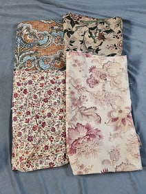 4 Vintage Fantasy Floral Fabrics
