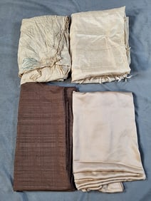 4 Vintage Neutral Silk Fabrics