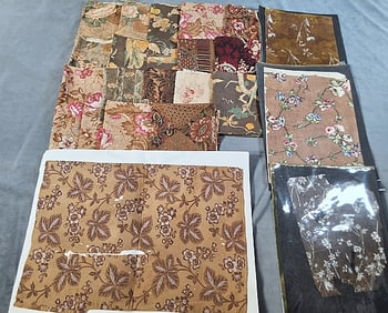 Antique 19th Century Chintz, Swatches, and Other Pieces