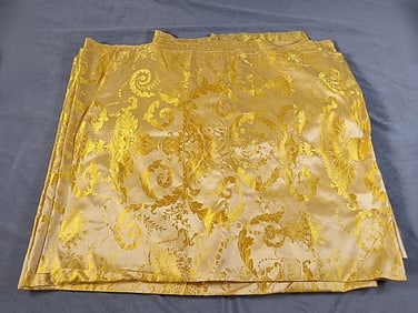 Antique Yellow Silk Damask