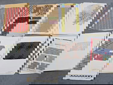 Over 150 Cards Antique Silk Prints, Jacquard, Beading