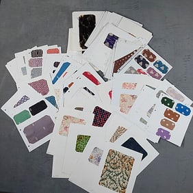 309 Cards Textile Swatches - c1900 French Silk Prints