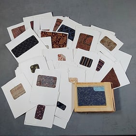 Antique 19th Century Wool and Velvet Paisley Swatches
