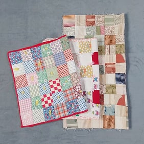 3 Vintage Doll Comfort Quilts