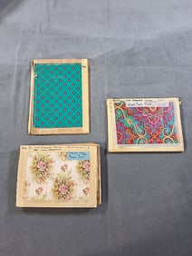 3 Swatch Books - 1890s - Silk Jacquards