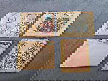 4 Swatch Books - 1890s - French Silks