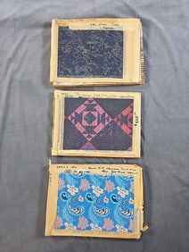 3 Swatch Books - 1890 - French Silk Jacquards