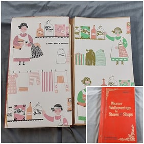 Vintage 1960s Wallpaper Sample Book - Warner Wall Covers for Stores and Shops