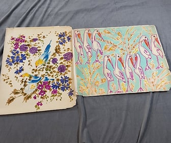 Vintage Hand painted Wallpaper Samples