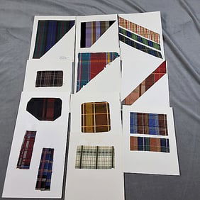 Assortment of Vintage Plaid Fabric Swatches