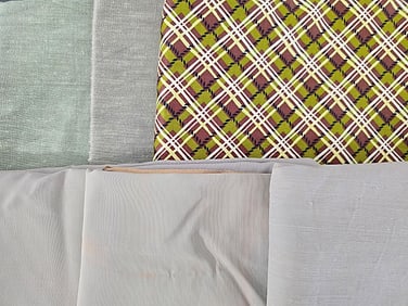 Vintage Fabric - Green and Grey