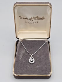 Vintage 14K Diamond Necklace