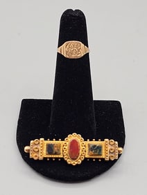 19th Century 14K Brooch and Ring