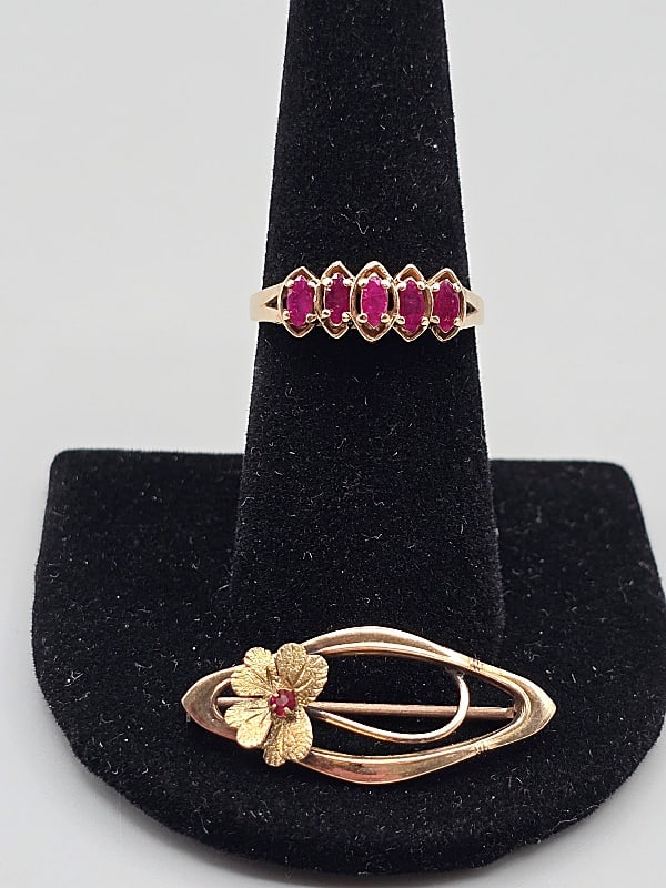 Vintage 10K and Ruby Ring and More (1 of 9)