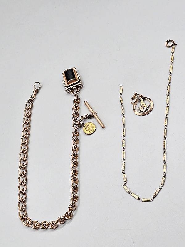 2,19th Century Gold Filled Watch Chains (1 of 11)