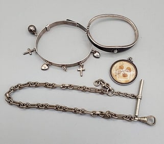 Group of 19th Century Sterling Jewelry and More